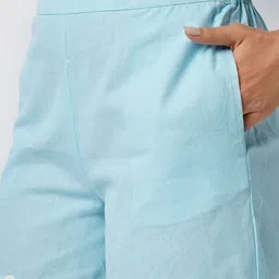 Globus Collared Neck Lace Detailing Oversized Shirt With Shorts Co-Ords Set image 4