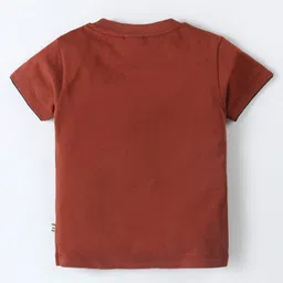 Mini Donuts 100% Cotton Knit Half Sleeves T-Shirt & Shorts Set Skaters Print - Rust image 3