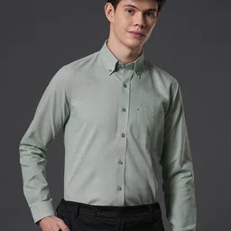 John Philips Men Slim Fit Solid Button-Down Collar Formal Shirt-image-38