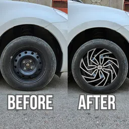 prigan Spider Silver Black for Ace 12 INCH Wheel Cover For Tata Universal For Car image 3