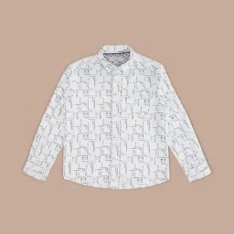 Pantaloons Junior White Cotton Printed Full Sleeves Shirt-picture-36