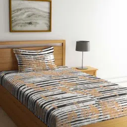 Klotthe Multicolor Cotton Blend 300 TC Single Bedsheet With 1 Pillow Cover-picture-40