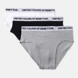 United Colors of Benetton Kids Multicolor Textured Briefs (Pack Of 3)-picture-37