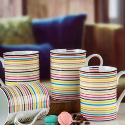 Goodhomes Multicolour Bone China Tea & Coffee Mug - Set of 4-picture-48