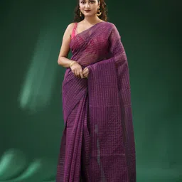 Ruuprekha Checked Pure Cotton Taant Saree-picture-27