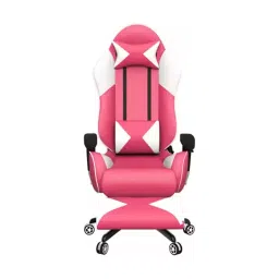 REKART Ergonomic Adjustable Revolving Office, Gaming Chair With Footrest (RGCF-4) Pink & White image 3
