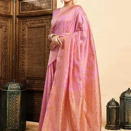 KALINI Woven Design Zari Silk Blend Paithani Saree image 2