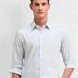 Arrow New York Men Manhattan Spread Collar Geometric Printed Cotton Slim Fit Casual Shirt-image-66