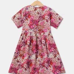 R&B Kids Pink Printed Regular Fit Dress image 2