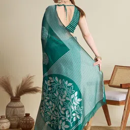 VARNI FABRICS Woven Design Zari Silk Blend Ikat Saree image 4