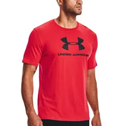 Under Armour Red Cotton Regular Fit Printed Sports T-Shirt-image-23
