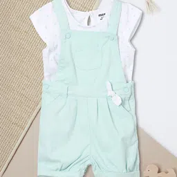 max Infant Girls Solid Cotton Dungarees-picture-26