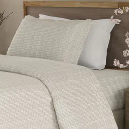 Boutique Living India Grey & White Printed Cotton 300TC Single Bedsheet Set 2.74m x 2.74m-picture-31