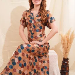 GOLDSTROMS Women Printed A Line Maxi Nightdress image 3