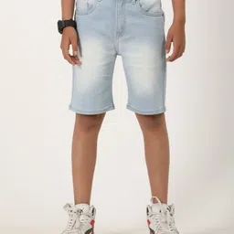 Zion Denim Washed Shorts - Light Blue image 1
