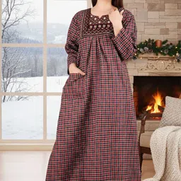 MAYA PRINT Checked Maxi Nightdress-picture-19