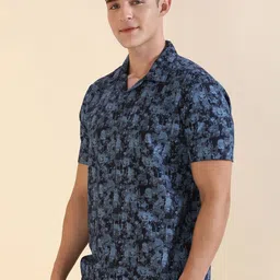 Allen Solly Men Custom Fit Cuban Collar Abstract Printed Cotton Casual Shirt image 2
