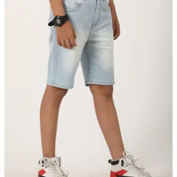 Zion Denim Washed Shorts - Light Blue image 5