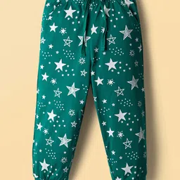 Honeyhap Premium 100% Cotton Knit Full Raglan Sleeves Night Suit With Bio Finish & Text Print - Cadmium Green image 4