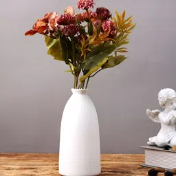 TAYHAA White Matte Ceramic Arctic Frost Flower Vase-picture-25