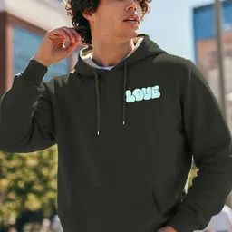 MaverIQ Men Typography Printed Fur Hooded Sweatshirt-image-8