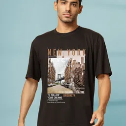 Mast & Harbour Graphic Printed Drop-Shoulder Sleeves Oversized T-shirt-picture-29