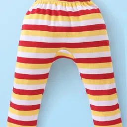 Babyhug Cotton Knit Full Length Diaper Pants Striped & Car Printed Pack of 3 - Multicolour image 5