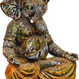MISS PEACH Gold & Yellow Ganesh Ji Religious Idol Showpiece image 2