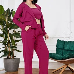 Mast & Harbour Round Neck Long Sleeves Top With Trouser Co-Ords image 5