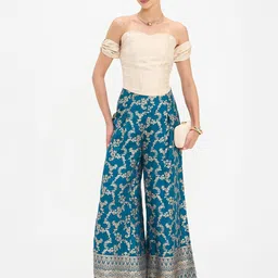 Virgio Women Ethnic Motifs Woven Flared Knitted Ethnic Palazzos-image-85
