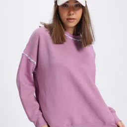 DressBerry Lace Insert Detail Drop-Shoulder Sleeve Sweatshirt-picture-39