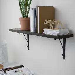 ikea bergshult / krokshult Wall shelf, brown-black/anthracite, 80x20 cm image 3