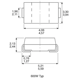 Stmicroelectronics Uni-Directional TVS Diode 14.3 V 2 Pin 600 W DO-214AA (SMB), SM6T15A (Pack of 5) image 3