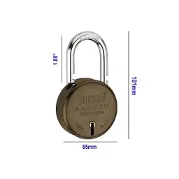 ALONE LOCKS Rainbow 65 mm Alloy Steel Brass Antique 5 Keys Double Locking Padlock image 3