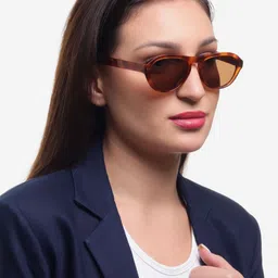 PELLE LUXUR Unisex Brown Round Sunglasses with UV Protected Lens-picture-20