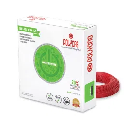 Polycab Maxima+ 6 Sq.mm 1 Core HR-FR-LSH-LF Green Wire Red (90 m)-image-1