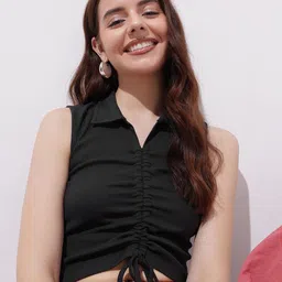 DressBerry Vibe Vortex Ruchy Front Crop Top image 3