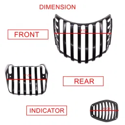 AllExtreme EXPVC02 PVC Front Rear Head Light, Tail Light and Indicator Grill Cover Set Compatible With Hero HF-Deluxe Black image 2