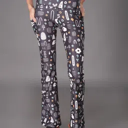 The Dance Bible Printed High-Rise Antimicrobial Flared Yoga Tights With 2 Side Pockets-image-58