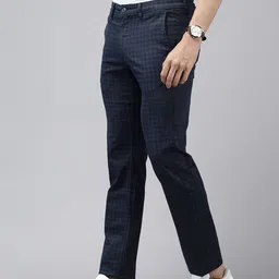 Van Heusen Men Checked Slim Fit Chinos Trousers image 4