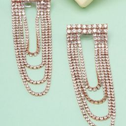 KPOP Gold-Plated Contemporary Cubic Zirconia Studded Drop Earrings-picture-28