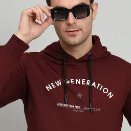 OAKWYN Men Printed Hooded Sweatshirt image 4