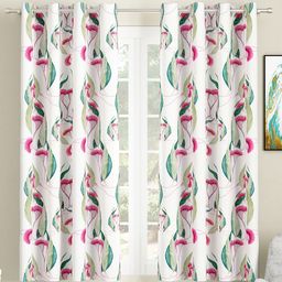 SEJ by Nisha Gupta Set of 2 Floral Eyelet Window Curtains - White-picture-17