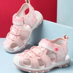 Cute Walk by Babyhug Sandals with Velcro Closure & Heart Print - Pink-picture-15