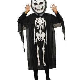 Itsmycostume Halloween Theme Full Sleeves Skeleton Witch Costume Set - Black-picture-27