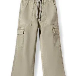 Primo Gino Woven Full Length Over Dyed Loose Fit Cargo Jeans - Olive Green-picture-12