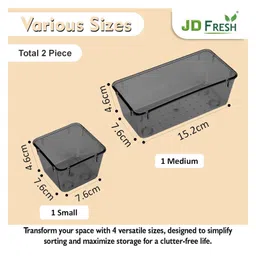 JD FRESH Set of 25 Unbreakable Drawer Organizer Drawer Organizer - Transparent Black image 3