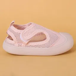 Babyoye Velcro Closure Solid Color Sandals - Pink image 4