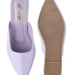 Shoetopia Solid Mule Sandals - Purple image 5