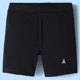 Pine Kids Cotton Lycra Knit Above Knee Length Solid Cycling Shorts Pack of 3 - Tan White & Black image 4